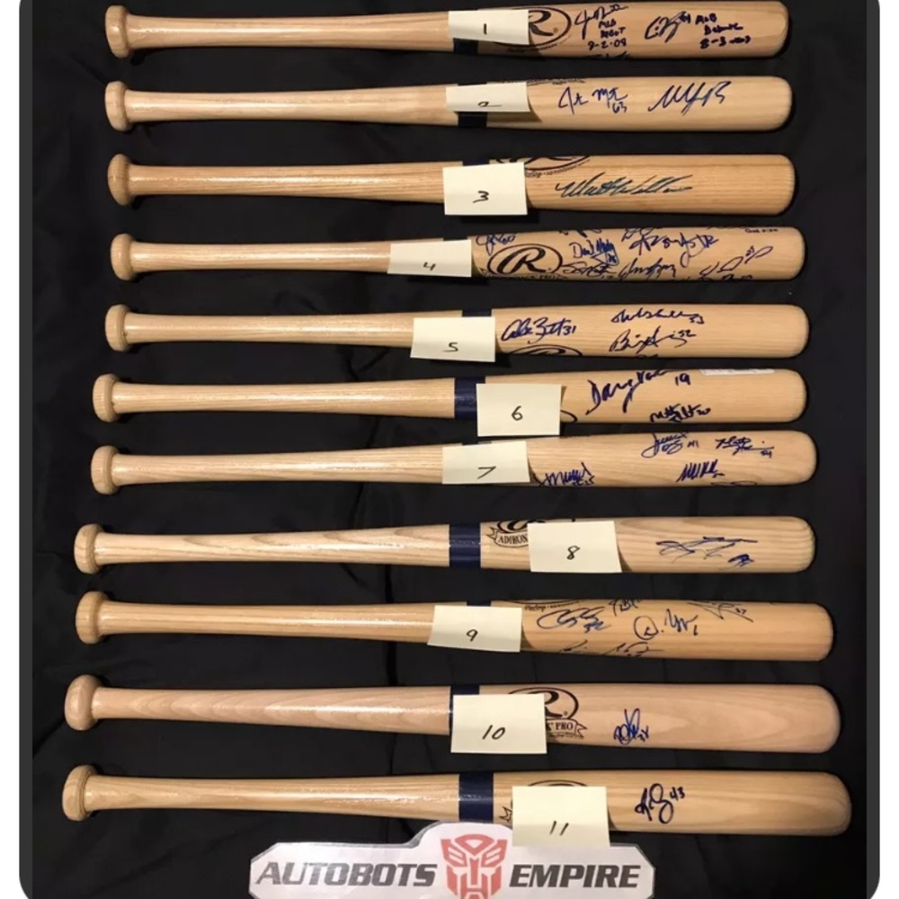 NEW 11 Mini Rawlings MLB Autographed Baseball Bats Signatures Collector Mvp Hof